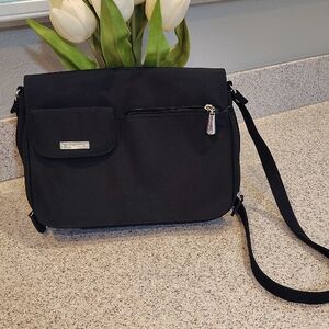 Black Crossbody Bag with Front Pockets - Unbranded